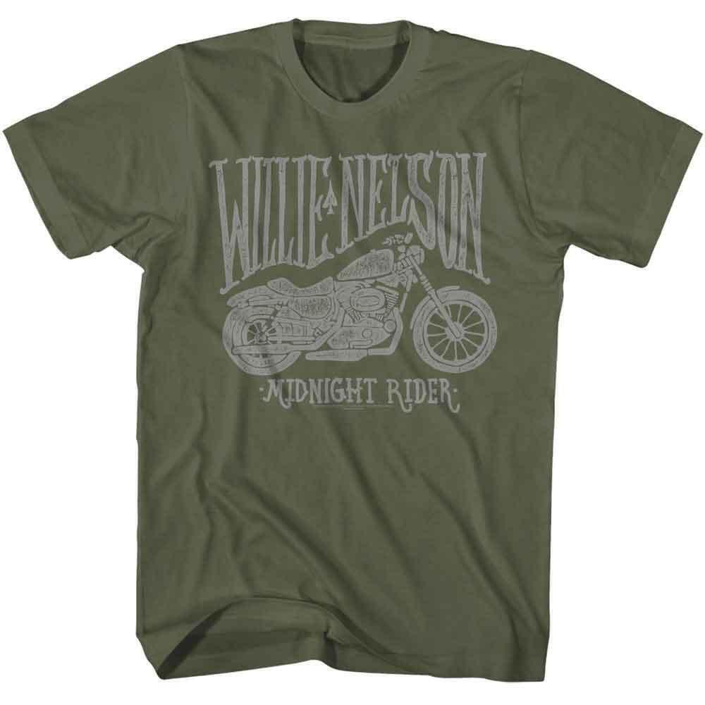 Willie Nelson Midnight Rider Military Green T Shirt